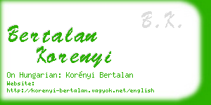bertalan korenyi business card