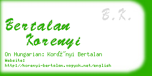 bertalan korenyi business card